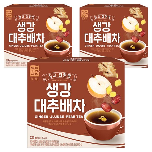 녹차원 생강대추배차, 15g, 15개입, 3개