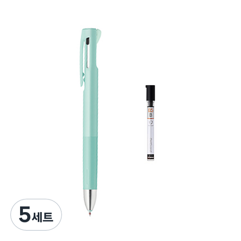 제브라 블렌 2+S 샤프 0.5mm + B샤프심, 블루그린(샤프바디), 5세트