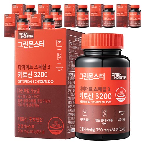 그린몬스터 다이어트 스페셜 3 키토산 3200, 84정, 8개