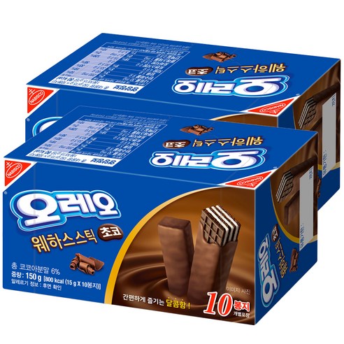 오레오 웨하스스틱 초코, 150g, 2개