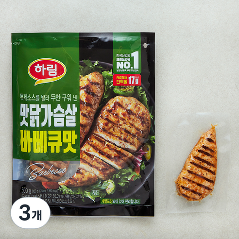 하림 맛닭가슴살 바베큐맛, 100g, 5개입, 3개