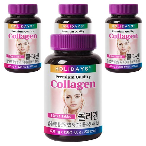 홀리데이즈 프리미엄 콜라겐 타블렛, 120정, 4개