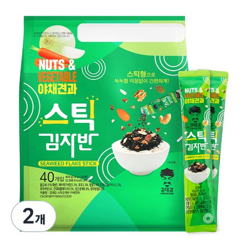 김대감 스틱 김자반 야채견과 40p, 400g, 2개