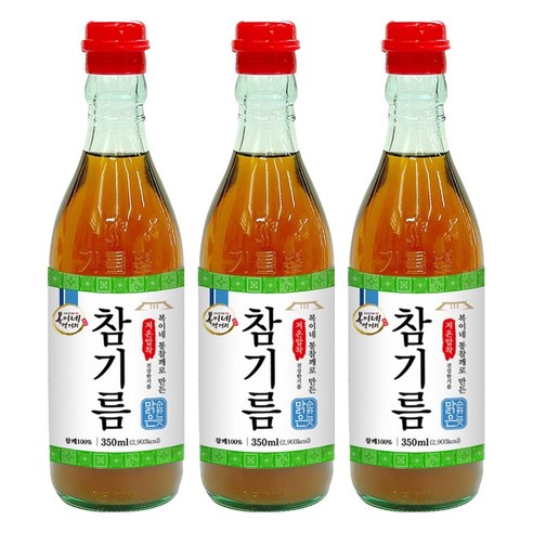 복이네먹거리 통깨로 만든 저온압착 순한맛 맑은 참기름, 350ml, 3개