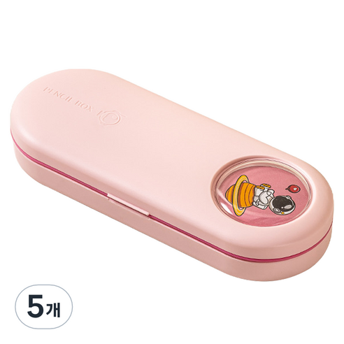 특별한상점 우주비행사 2단 필통, 핑크, 5개