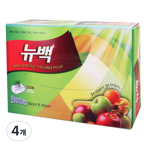 뉴랩 위생백 30 x 45 cm, 대(L), 300개입, 4개