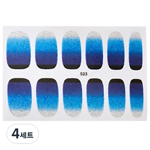 슈퍼식스 간단한 셀프 네일스티커 12p QB523, 혼합 색상, 4세트
