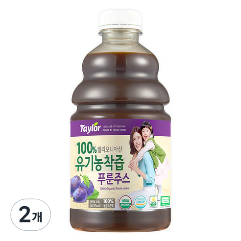 테일러팜스 유기농 착즙 푸룬주스, 946ml, 2개