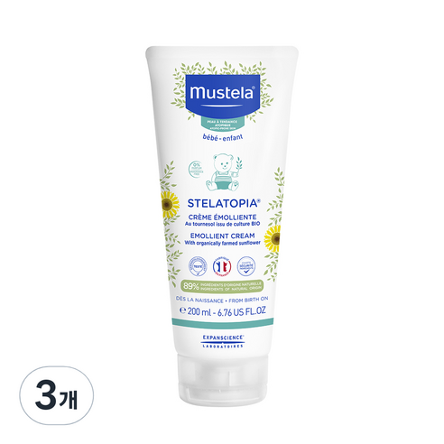무스텔라 스텔라토피아 에몰리언트 크림 무향, 200ml, 3개