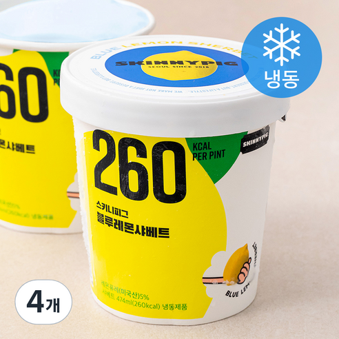 스키니피그 블루레몬샤베트 컵 (냉동), 474ml, 4개