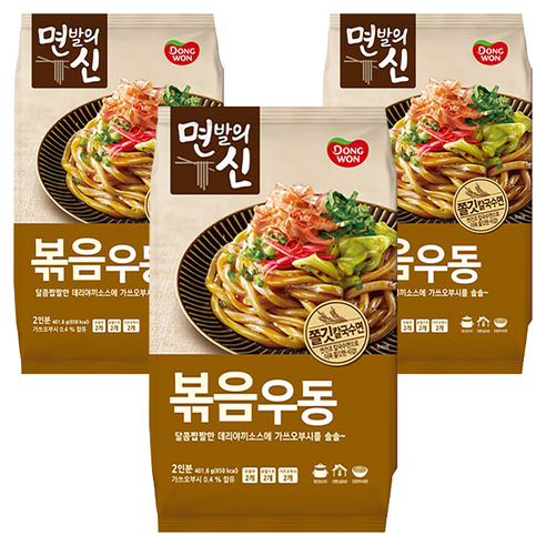 동원 면발의신 볶음우동 2인분, 401.6g, 3개