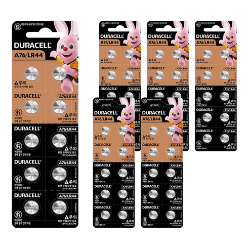 듀라셀 알카라인 코인건전지 LR44/A76, 10개입, 6개