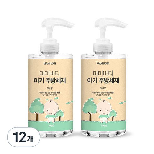 마미바티 아기 주방세제 청귤향, 500g, 12개