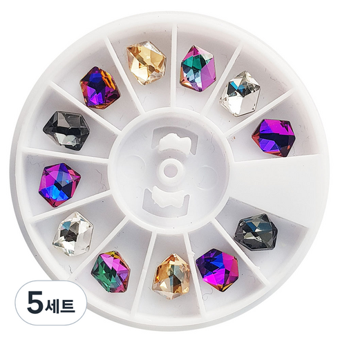 네일룸 네일 스톤파츠, 089 글라스 다각 컬러왕스톤, 5세트