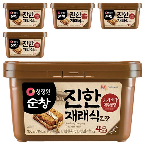 청정원 순창 진한 재래식 집된장, 900g, 5개