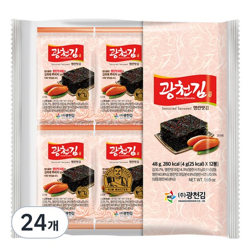 광천김 광천 명란맛 김, 4g, 24개