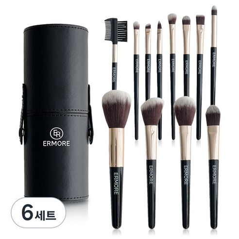 에르모어 메이크업 브러쉬 12종 세트, 혼합색상, 6개