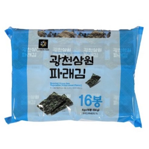 광천삼원푸드 파래 도시락김, 4g, 16개