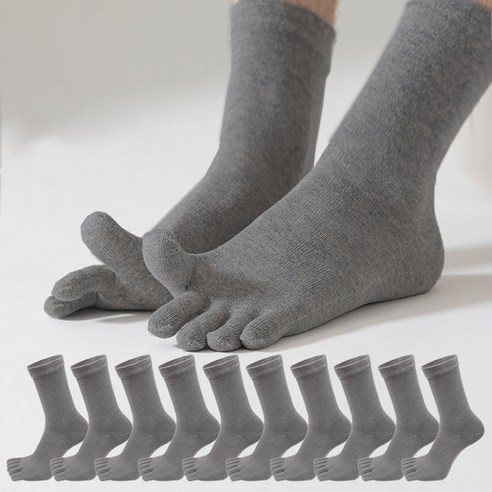 두발로 남성용 럭셔리 장목 발가락 양말 10켤레