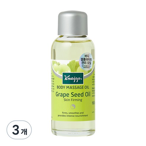 크나이프 스킨퍼밍 그레이프씨드 바디 마사지 오일, 100ml, 3개