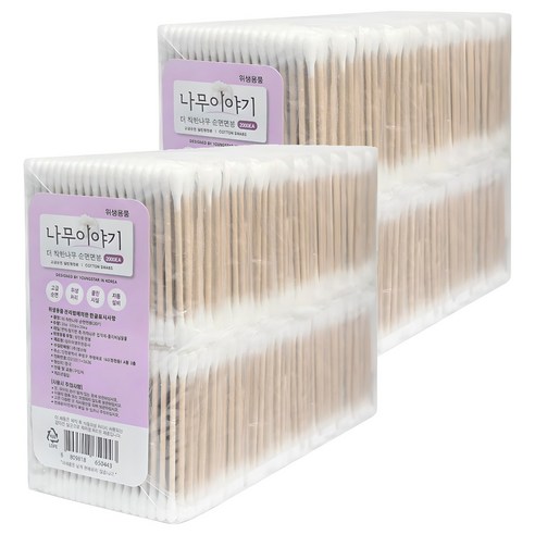 나무이야기 일반형 더 착한나무 순면면봉, 100개입, 40개