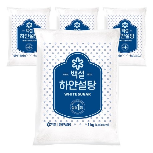 백설 하얀설탕, 1kg, 4개