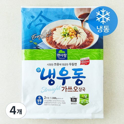 면사랑 가쓰오 냉우동 2인분 (냉동), 1.088kg, 4개