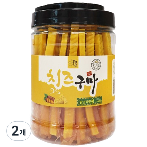 펫어스 강아지 치즈구마 봉, 닭고기, 600g, 2개