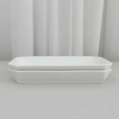 프렐류드 심플레 사각접시, 마시멜로, 2개