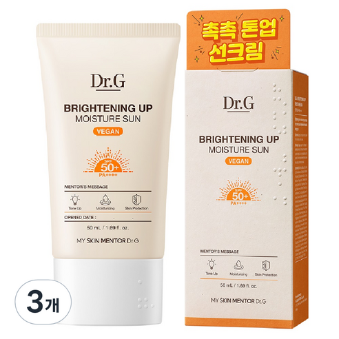 닥터지 브라이트닝 업 모이스처 선크림 SPF50 PA++++, 50ml, 3개