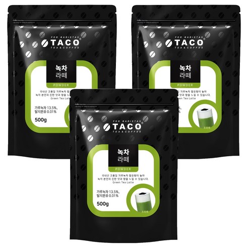 타코 녹차라떼 분말, 500g, 1개입, 3개