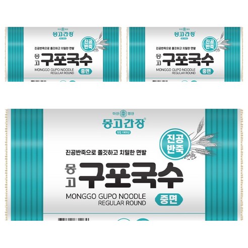 몽고간장 구포국수 진공 중면, 1.4kg, 3개
