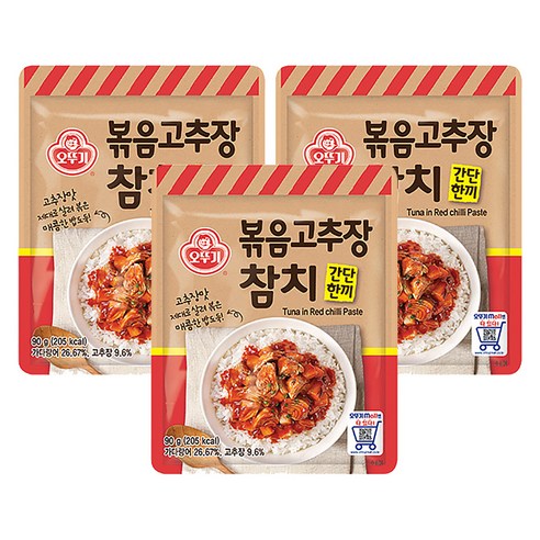 오뚜기 간단한끼 볶음고추장 참치, 90g, 3개