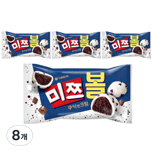 오리온 미쯔볼 쿠키앤크림 과자, 42g, 8개