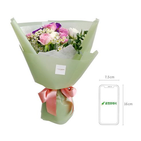 프레시가든의 로맨틱하고 생기 넘치는 올리브그린 꽃다발
