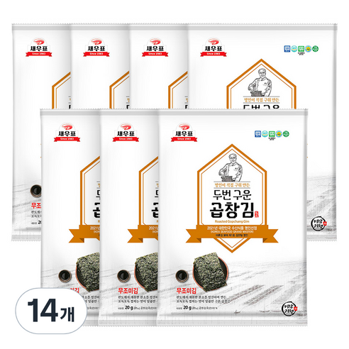 새우표 두번 구운 곱창김, 20g, 14개