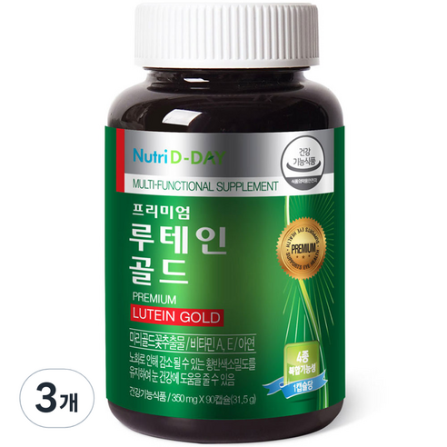 뉴트리디데이 프리미엄 루테인 골드 350mg, 90정, 3개