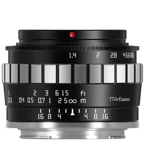 TTArtisan 23mm F1.4 후지필름 X 마운트 렌즈 블랙실버