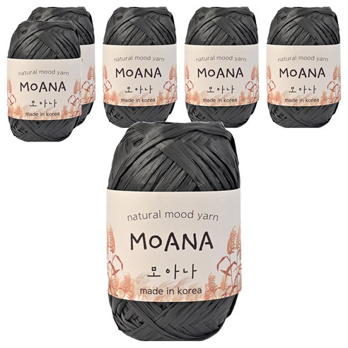니뜨 모아나 뜨개실 40g, 차콜블랙, 6개