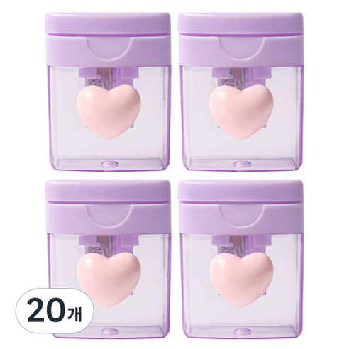 마카롱 컬러 미니사이즈 연필깎이, 싱글 퍼플, 20개