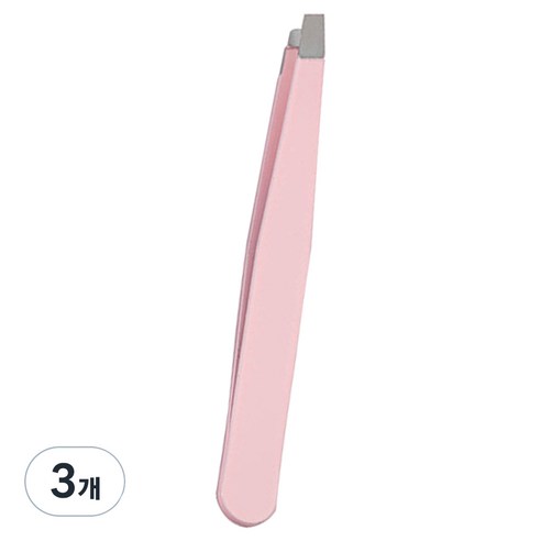 미용 족집게, 3개, 연핑크