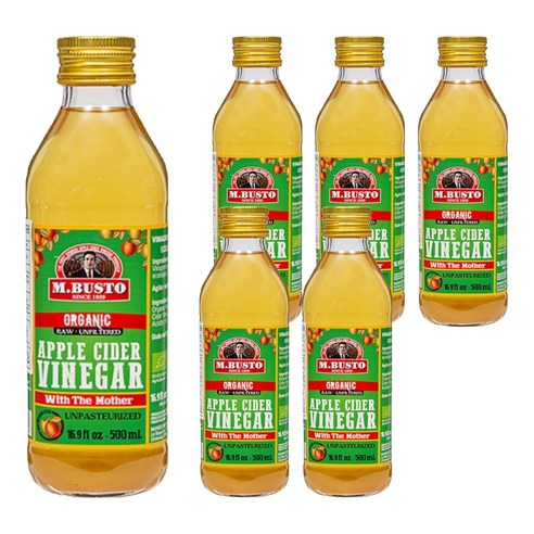 엠부스토 유기농 사과 식초, 500ml, 6개