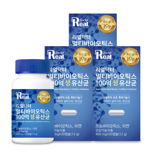 리얼닥터 멀티바이오틱스 100억 생 유산균 12g, 30정, 3개