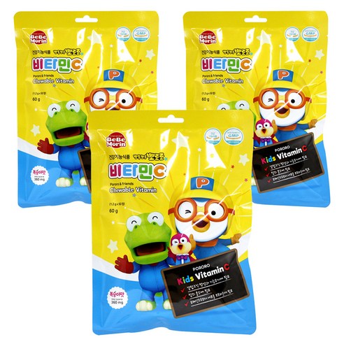 베베모린 뽀롱뽀롱 뽀로로 복숭아맛 비타민C, 50정, 3개 50정 × 3개, 개당 캡슐/정 × 수량 섬네일