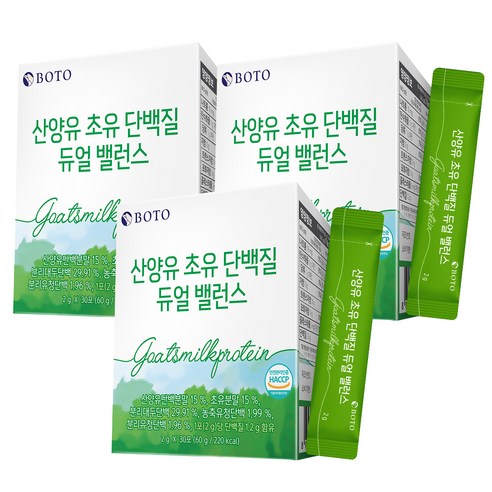 보뚜 산양유 초유 단백질 듀얼 밸런스 30p, 3개, 60g