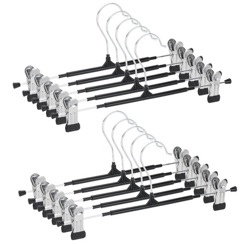 코멧 논슬립 회전형 치마바지걸이, 블랙, 10개