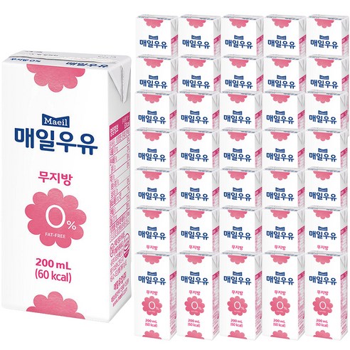 매일유업 무지방 0% 멸균 우유, 200ml, 120개