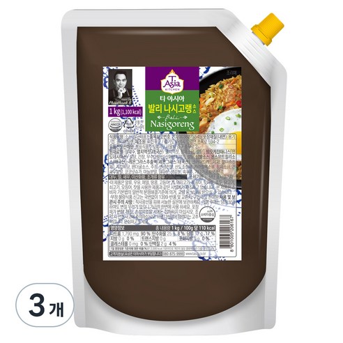 티아시아키친 발리 나시고랭 소스, 1kg, 3개