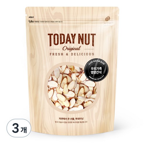 투데이넛 아몬드슬라이스, 300g, 3개