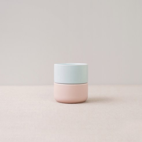 보울보울 국산 레트로라인 물빠짐 수저통-S, 스카이블루 + 파우더핑크, 1개